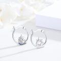 wholesale 925 Sterling Silver Hypoallergenic Unicorn Huggie Hoop Earrings with Colorful Stones and Rhinestones for Girls & Women-0-1
