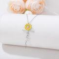wholesale 925 Sterling Silver Sunflower Cross Pendant Necklace for Women Girls-0-1