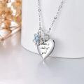 wholesale 925 Sterling Silver Heart Pendant Necklace I am a child of god Blue Crystal Flower Charm Christian s for Women Girls-0-1