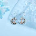 wholesale 925 Sterling Silver Moon Fox Abalone Shell Dangle Drop Earrings for Women -0-2