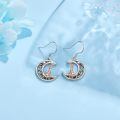 wholesale 925 Sterling Silver Moon Fox Abalone Shell Dangle Drop Earrings for Women -0-2