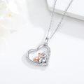 wholesale 925 Sterling Silver Heart Dog and Angel Pendant Necklace with Cubic Zirconia Stones - Cute  for Women Girlfriends Moms-0-4