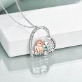 wholesale 925 Sterling Silver Heart-Shaped Penguin Pendant Necklace with Cubic Zirconia Gifts for Women-0-4