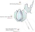 wholesale 925 Sterling Silver Opal Lotus Flower Necklace Yoga Gift for Women Mom-0-4
