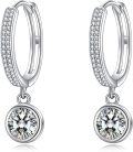 wholesale 925 Sterling Silver with Cubic Zirconia and Cubic Zirconia Cut Design Hoop Earrings for Women-0-0
