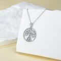 wholesale 925 Sterling Silver Cubic Zirconia Tree of Life Pendant Necklace for Women s-0-2