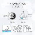 wholesale 925 Sterling Silver Blue Opal Palm Tree Island Pendant Necklace-0-1