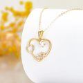 wholesale 14K Gold Heart-Shaped Pendant with Diamond Accent for Nurses' Gifts - 16/18 inch Chain-0-2