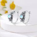 wholesale 925 Sterling Silver Vintage Moss Agate Hoop Earrings for Women Gifts-0-15