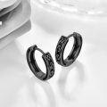 wholesale  Black Plated Celtic Knot Huggie Hoop Earrings for Men 23mm Diameter-0-1