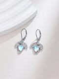 wholesale 925 Sterling Silver Heart-Shaped Moonstone Dragon Drop Earrings for Women-0-1