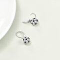 wholesale 925 Sterling Silver Soccer Ball Earrings 13mm - Yellow Gold Plated, Rose Gold Plated, White Gold Plated - Perfect Gift for Football Fans-0-2