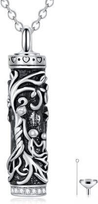 wholesale TOUPOP Tree Of Life Cremation Jewelry For Ashes, Cylinder Bar Urn Necklaces For Ashes Sterling Silver Family Tree Keepsake Necklace For Ashes Memorial Gifts For Women Mom Mother Wife -undefined