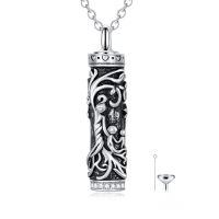 TOUPOP Sterling Silver Tree Of Life Cylinder Cremation Jewelry For Ashes-undefined