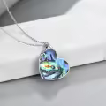 TOUPOP Sterling Silver Abalone Crystal Jack Skellington Necklace-0-4