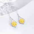 wholesale 925 Sterling Silver Sunflower Teardrop Dangle Earrings for Women Mother's Day Gift-0-3
