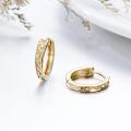 wholesale 14K Gold Faceted Hoop Earrings - 3D Diamond Cut Design-0-3