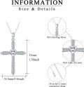 wholesale Sterling Silver CZ Birthstone Cross Necklace for Women Men Mother s Day Gifts ( chars)-0-4
