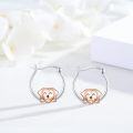 wholesale S925 Sterling Silver Rose Gold Dog Huggie Hoop Earrings for Sensitive Ears-0-2