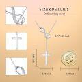 wholesale Sterling Silver Natural Diamond Heart Infinity Sideways Cross Necklace for Women-0-5