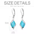 TOUPOP 925 Sterling Silver Natural Gemstone Dangle Earrings-0-5