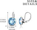 wholesale Sterling Silver Austrian Crystal Bella Leverback Earrings Hypoallergenic Fine Jewelry Gifts-0-14
