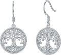 wholesale 925 Sterling Silver Celtic Knot Tree of Life Lotus Drop Earrings-0-0