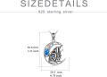 wholesale 925 Sterling Silver Blue Fire Opal Moon Wolf Head Pendant Necklace s for Women and Girls 43cm Chain Length-0-3