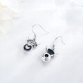 wholesale 925 Sterling Silver Highland Cow Earrings With Black Gem-0-1