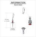 wholesale 925 Sterling Silver Red Heart Gothic Sword Dangle Earrings for Women-0-3