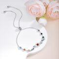 wholesale 925 Sterling Silver Rainbow Gemstone Bracelet for Women - Rose Design-0-1