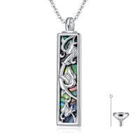 TOUPOP Silver Butterfly Urn Necklace with Stone-undefined