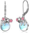 wholesale 925 Sterling Silver Koala Moonstone Drop Earrings Gifts for Women-0-0