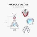 wholesale 925 Sterling Silver Moonstone Crossed Baseball Bats Pendant Necklace for Women Sport Gifts-0-3