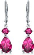 wholesale 925 Sterling Silver Clear Birthstone Dangle Leverback Earrings for Women-0-0