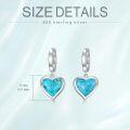 wholesale 925 Sterling Silver Heart-Shaped Turquoise Drop Earrings for Women-0-4