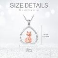 wholesale 925 Sterling Silver Fox Teardrop Pendant Necklace with Cubic Zirconia Gemstones - Gifts for Her-0-1