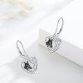 wholesale 925 Sterling Silver Horse Head in Heart Shape Dangle Earrings for Women-0-1