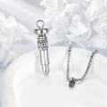 wholesale 925 Sterling Silver Bullet Shape Lotus Flower Keepsake Urn Pendant with Chain and Funnel Set - Memorial -0-3