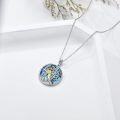 wholesale Sterling Silver Crystal Abalone Shell Animal Pendant Tree of Life Necklace-0-16