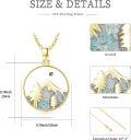 wholesale Gold 925 Sterling Silver Mountain Turquoise Stone Pendant Necklace Christian Faith Jewelry for Women-0-3