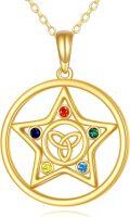 wholesale 14K Gold Peace Sign Circle Pendant Necklace for Women-0-1
