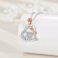 wholesale 925 Sterling Silver Highland Cow Rose Heart Pendant Necklace for Women Gifts-0-3