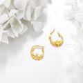 wholesale 10K Gold Bee Design Hoop Earrings with Cubic Zirconia - Fashionable Gift for Her-0-3