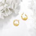 wholesale 10k Gold Bee Hoop Earrings Wholesale With Crystal-0-3