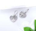 wholesale 925 Sterling Silver Filigree Tree Of Life Heart Drop Earrings-0-2