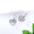 wholesale 925 Sterling Silver Filigree Tree Of Life Heart Drop Earrings-0-2