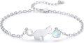 wholesale 925 Sterling Silver Opal Cat Charm Bracelet for Women - Cute Kitten  Idea-0-0