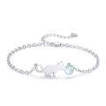 wholesale 925 Sterling Silver Cat Opal Charm Bracelet-0-0