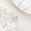wholesale 925 Sterling Silver Iridescent Crystal Heart Pendant Necklace - Valentine's Day Gifts for Her-0-3